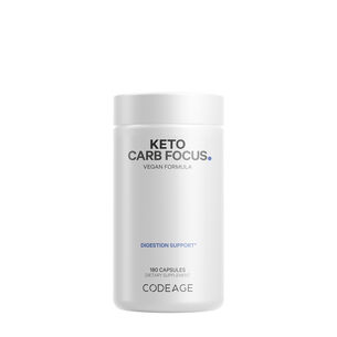 Keto Carb Focus Vegan Carb Blocker White Kidney - Green Tea - Cinnamon - 180 Caupsules &#40;90 Servings&#41;  | GNC